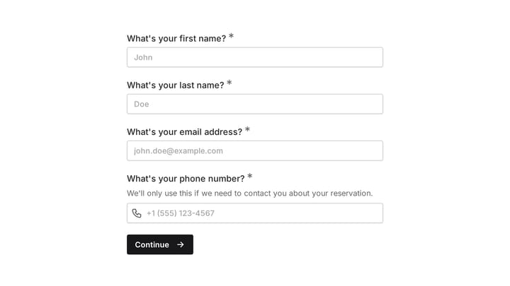 Airport Pickup Reservation Form preview