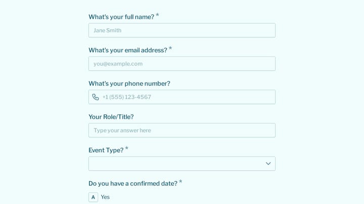 Event Marketing Discovery Form preview
