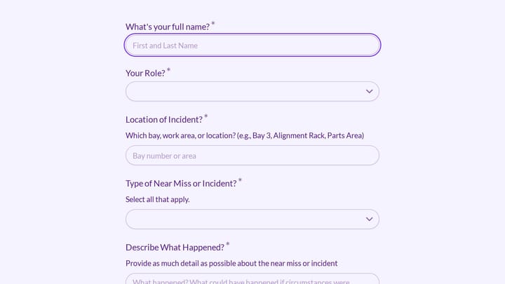 Near Miss & Safety Incident Report preview
