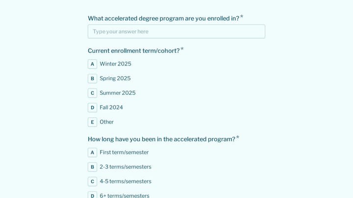 Accelerated Degree Program Student Survey preview