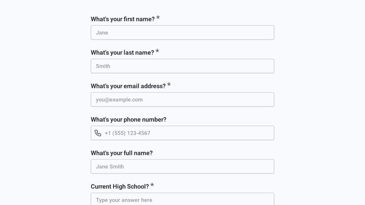 College Admissions Consulting Inquiry preview
