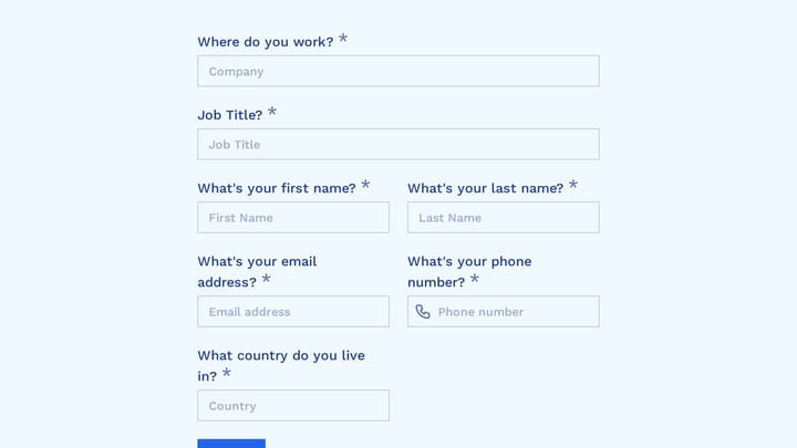 Registration Form preview