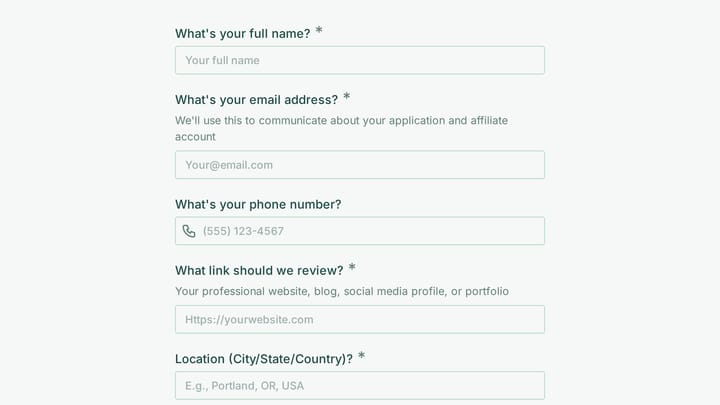 Alexithymia Awareness Affiliate Program Application preview
