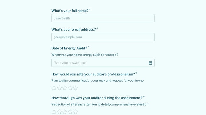 Energy Audit Service Satisfaction Survey preview