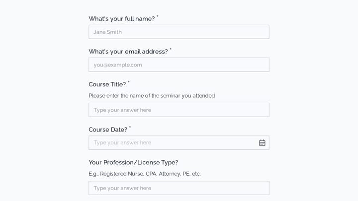 Continuing Education Seminar Evaluation preview