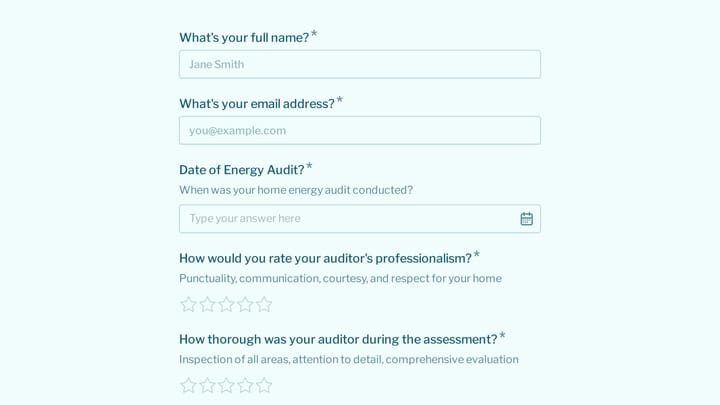 Energy Audit Service Satisfaction Survey preview