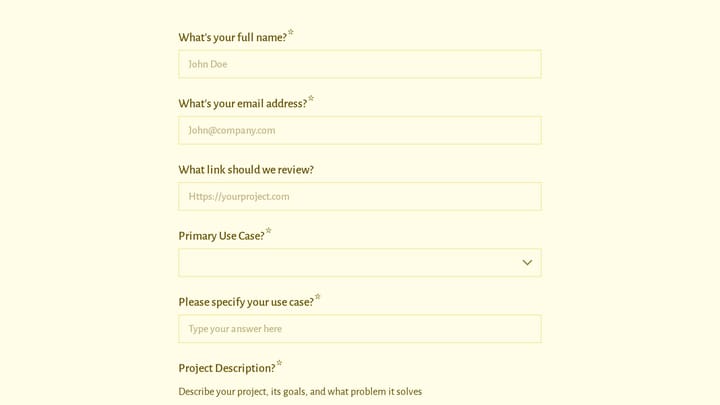 Blockchain Development Project Inquiry preview