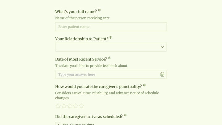 Home Healthcare Service Satisfaction Survey preview