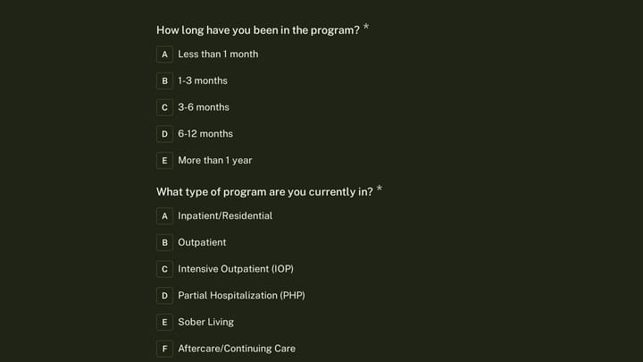 Addiction Recovery Program Participant Satisfaction Survey preview