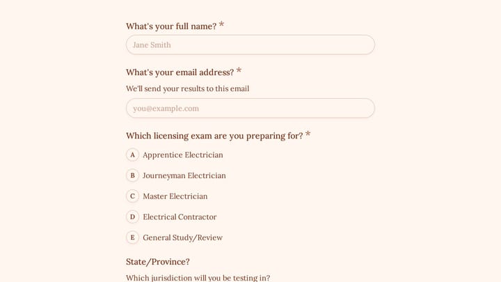 Electrical Contractor Licensing Exam Prep Quiz preview
