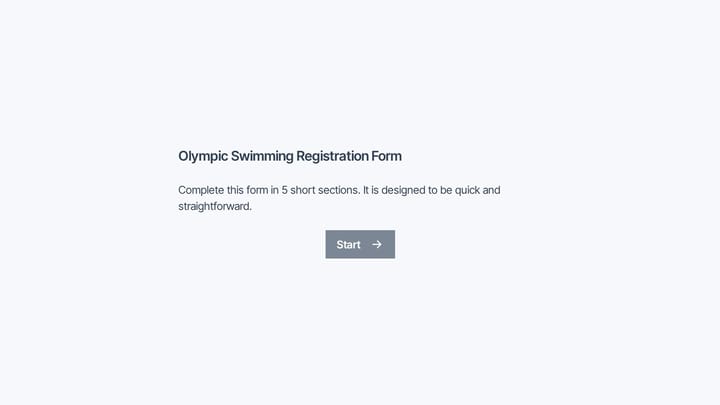 Olympic Swimming Registration Form preview