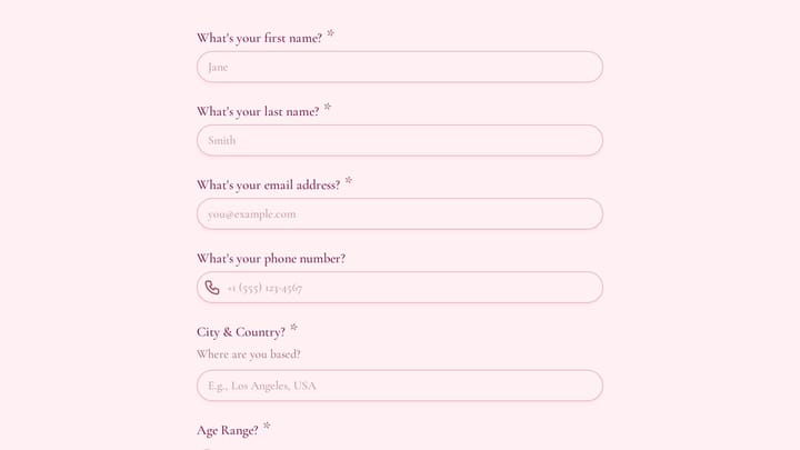 Beauty Brand Ambassador Application preview