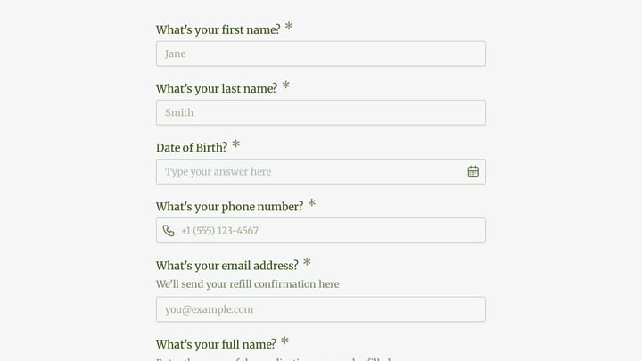 Medication Refill Request preview