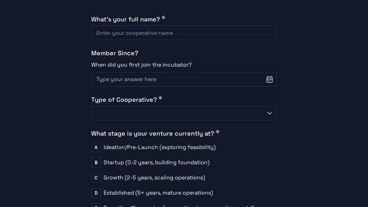 Cooperative Incubator Membership Renewal preview