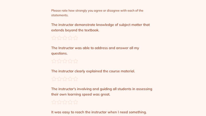 Instructor Evaluation Form preview