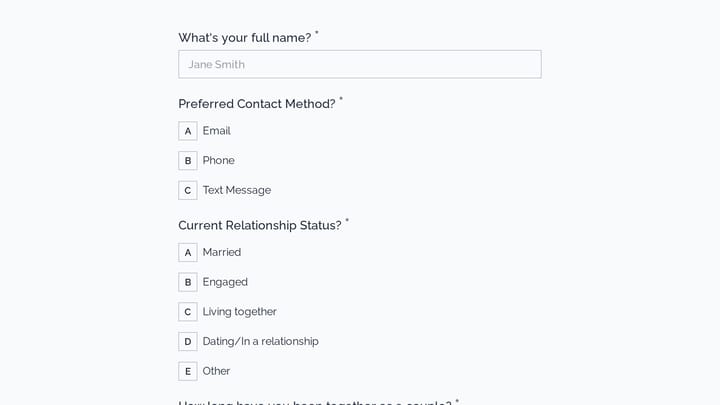 Blended Family Coaching Intake Form preview