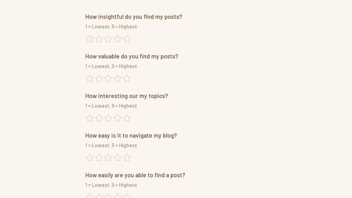 Blog Feedback Survey preview