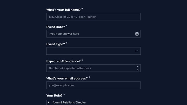 Alumni Event Resource Planning preview