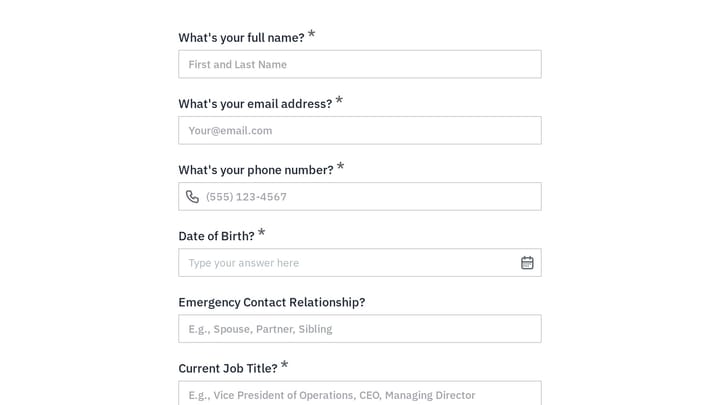 Executive Coaching & Therapy Intake Form preview