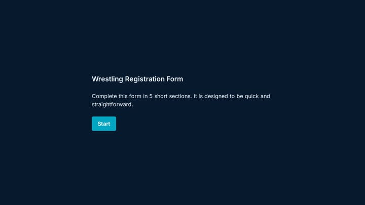 Wrestling Registration Form preview