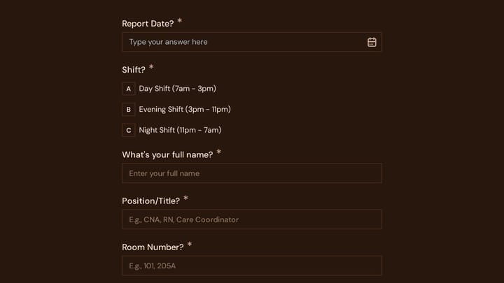 Assisted Living Facility Shift Report preview