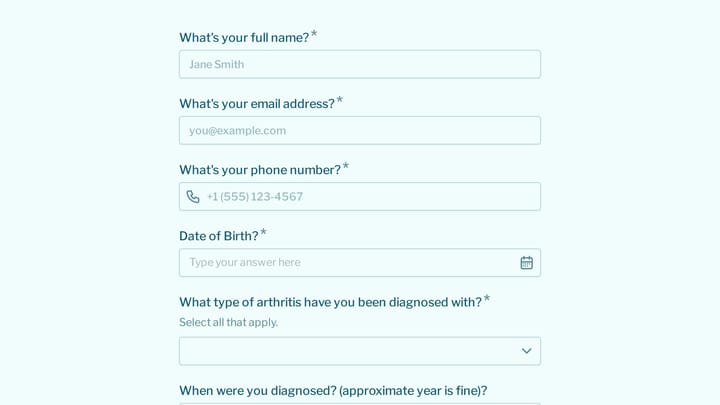 Aqua Aerobics Intake Form preview