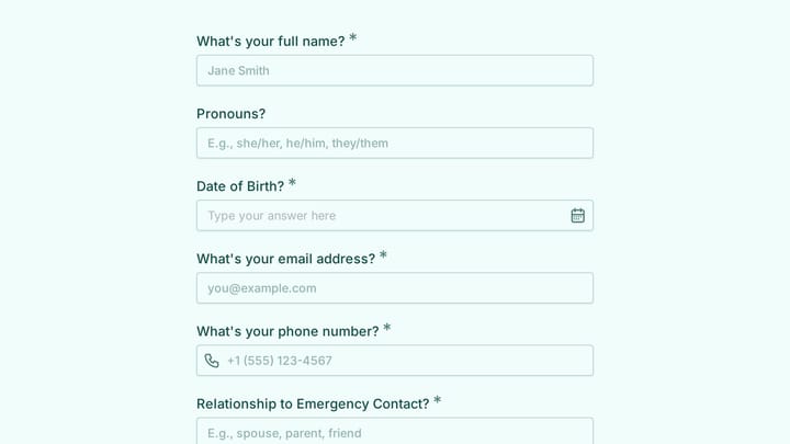 Gastroparesis Mental Health Intake Form preview