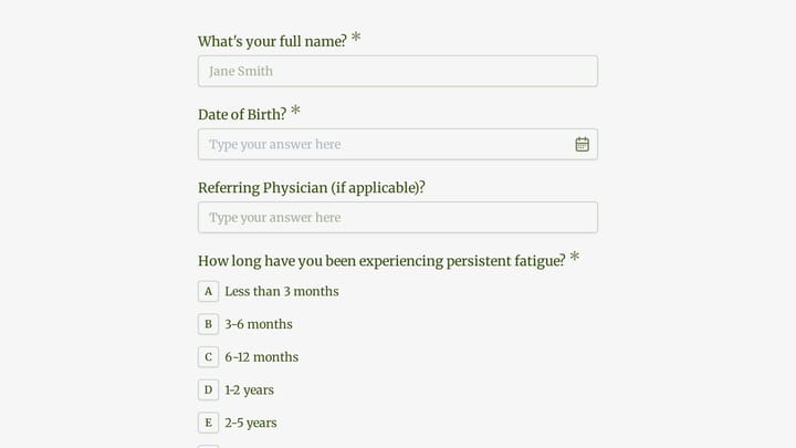 Chronic Fatigue Syndrome Screening preview
