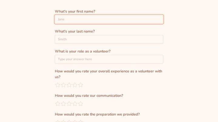 Volunteer Evaluation Form preview