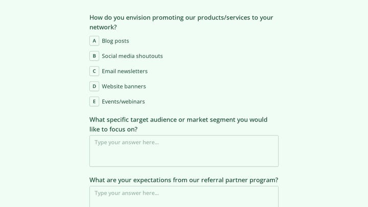 Referral Partner Form preview