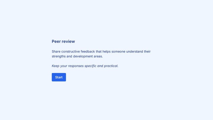 Peer performance review form preview