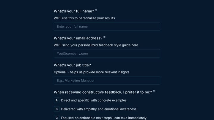 Feedback Receiving Style Assessment preview