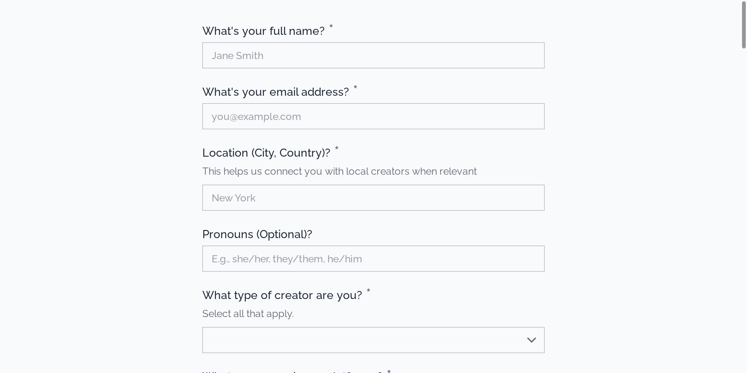 Creator Mutual Aid Network Membership Application Form