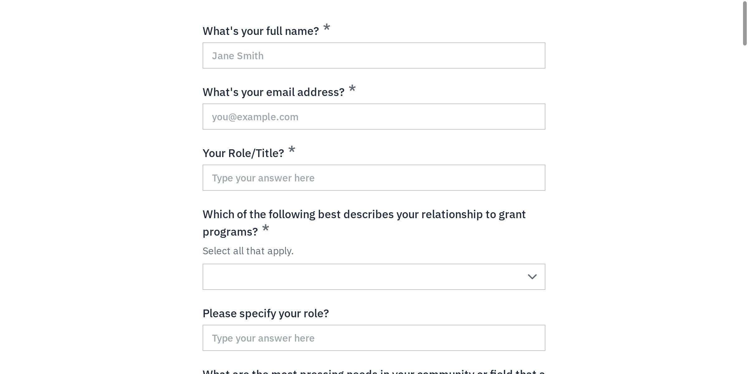 Grant Program Design Stakeholder Interview