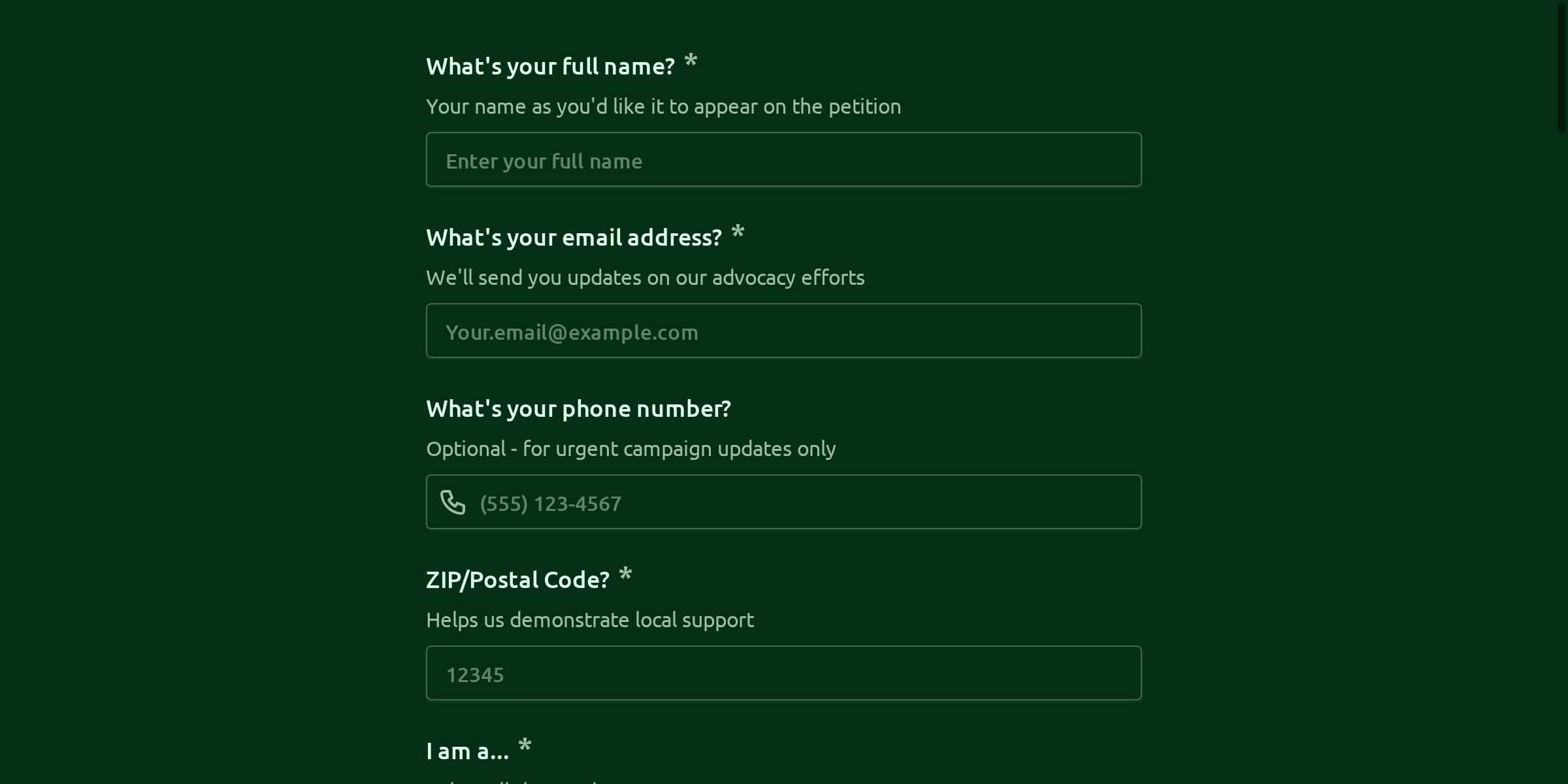 Bike Infrastructure Advocacy Petition Form