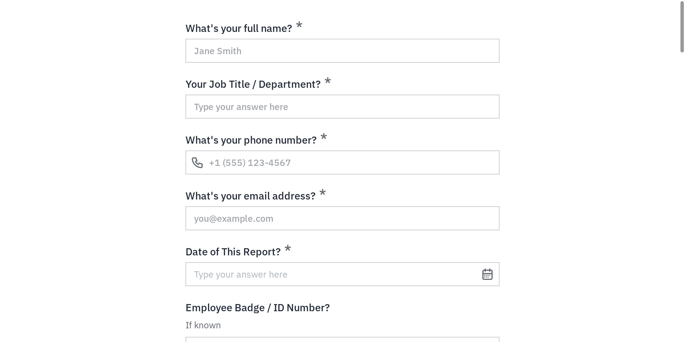 Employee Welfare Check Report Form