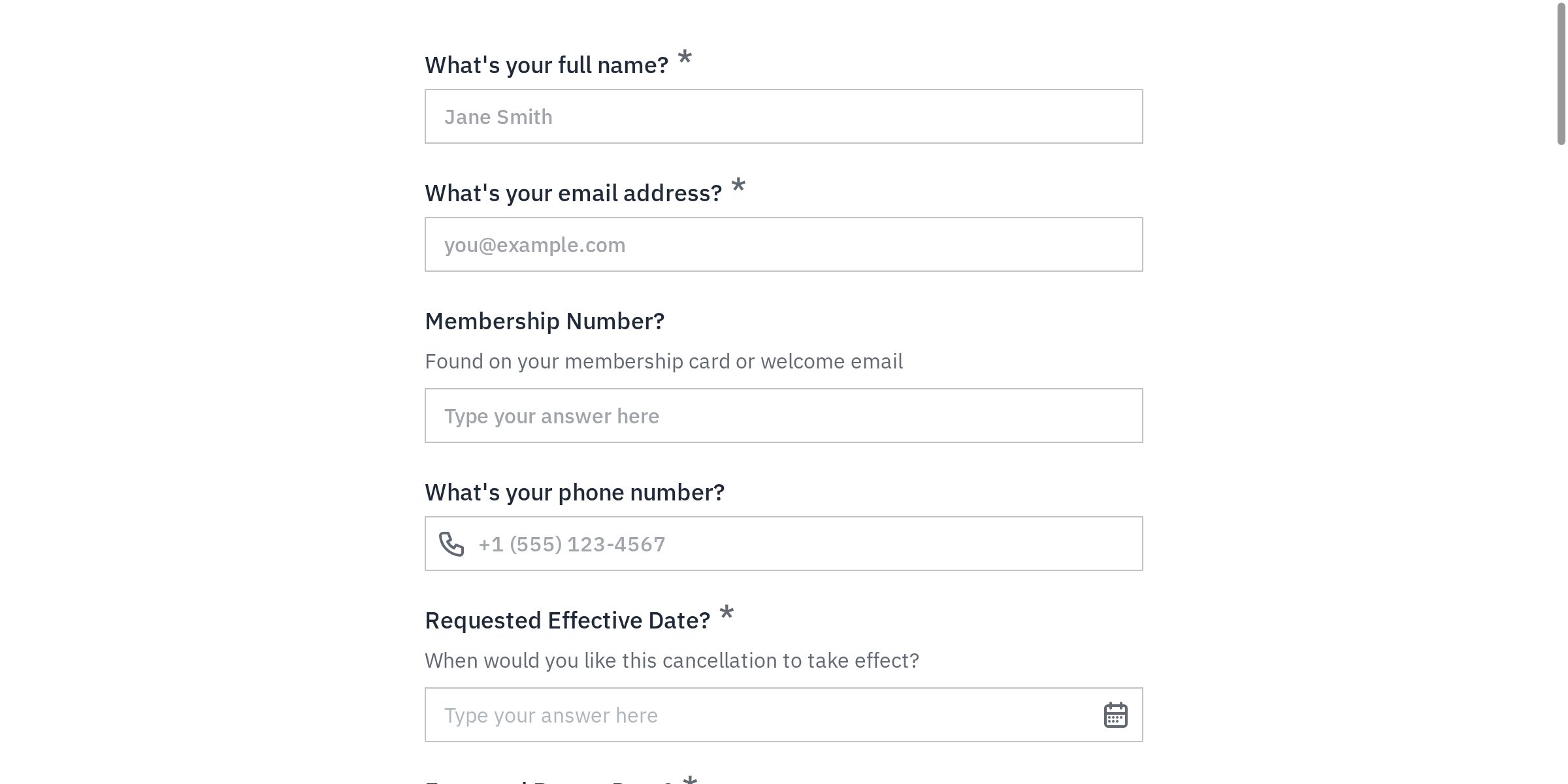 Membership Cancellation Request Form
